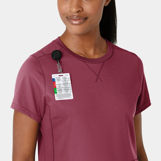 Wink Scrubs Women's Knit Flex-n-Reach Crew Neck Scrub Top Carnation | scrub-supply.com