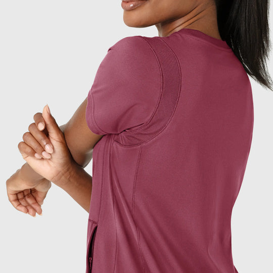 Wink Scrubs Women's Knit Flex-n-Reach Crew Neck Scrub Top Carnation | scrub-supply.com