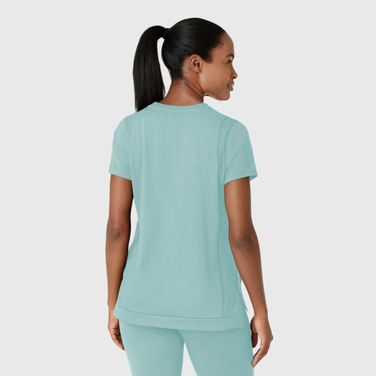 Wink Scrubs Women's Knit Flex-n-Reach Crew Neck Scrub Top Coastal Blue | scrub-supply.com