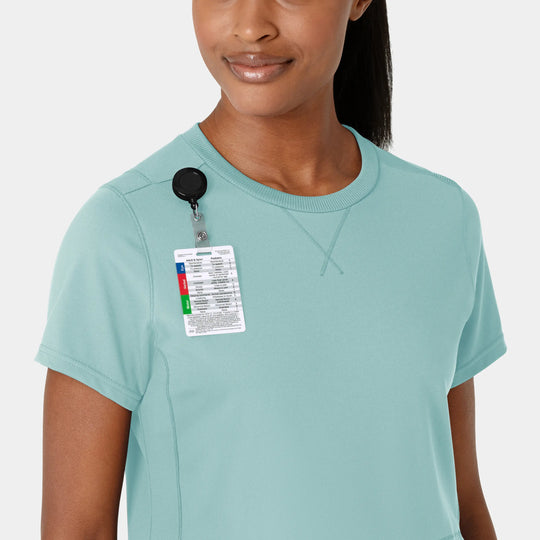 Wink Scrubs Women's Knit Flex-n-Reach Crew Neck Scrub Top Coastal Blue | scrub-supply.com
