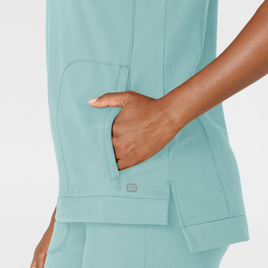 Wink Scrubs Women's Knit Flex-n-Reach Crew Neck Scrub Top Coastal Blue | scrub-supply.com