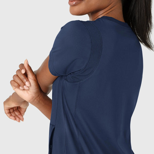Wink Scrubs Women's Knit Flex-n-Reach Crew Neck Scrub Top Navy | scrub-supply.com