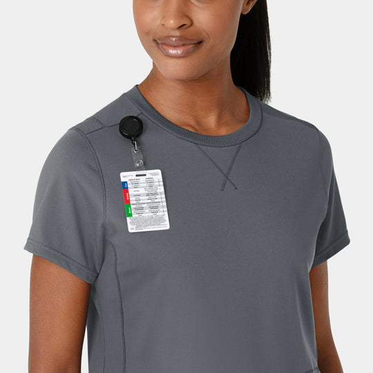 Wink Scrubs Women's Knit Flex-n-Reach Crew Neck Scrub Top Pewter | scrub-supply.com