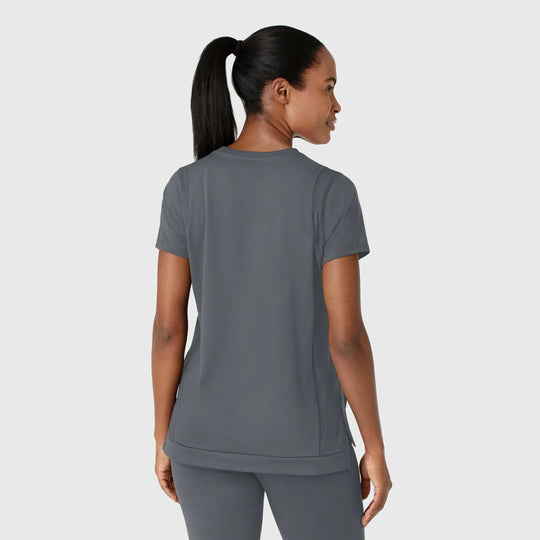 Wink Scrubs Women's Knit Flex-n-Reach Crew Neck Scrub Top Pewter | scrub-supply.com