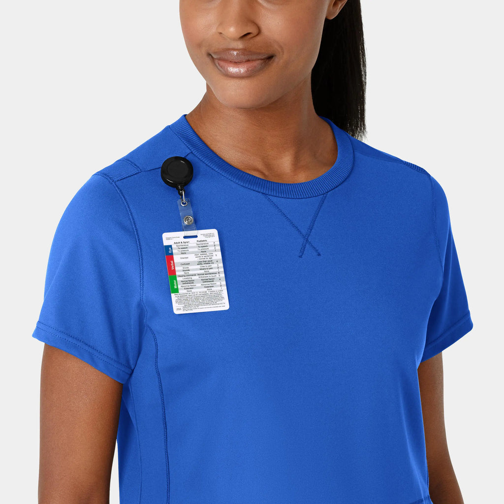 Wink Scrubs Knit Women's Flex-n-Reach Crew Neck Scrub Top Royal Blue | scrub-supply.com