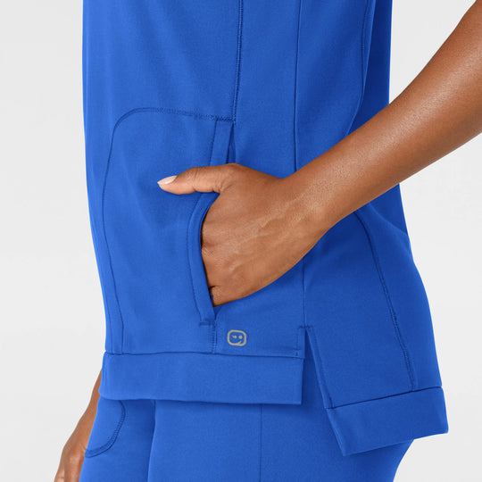 Wink Scrubs Women's Knit Flex-n-Reach Crew Neck Scrub Top Royal Blue | scrub-supply.com