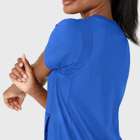 Wink Scrubs Women's Knit Flex-n-Reach Crew Neck Scrub Top Royal Blue | scrub-supply.com