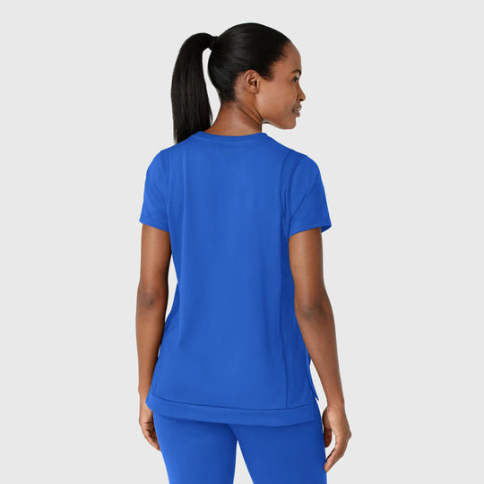Wink Scrubs Women's Knit Flex-n-Reach Crew Neck Scrub Top Royal Blue | scrub-supply.com