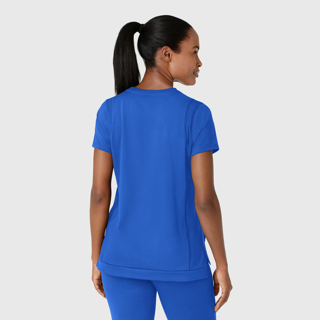 Wink Scrubs Knit Women's Flex-n-Reach Crew Neck Scrub Top Royal Blue | scrub-supply.com