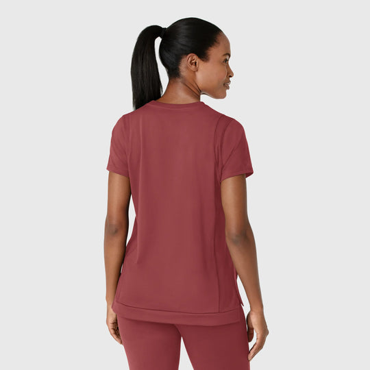 Wink Scrubs Women's Knit Flex-n-Reach Crew Neck Scrub Top Ruby | scrub-supply.com