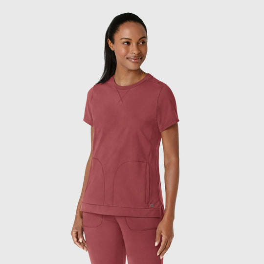 Wink Scrubs Women's Knit Flex-n-Reach Crew Neck Scrub Top Ruby | scrub-supply.com