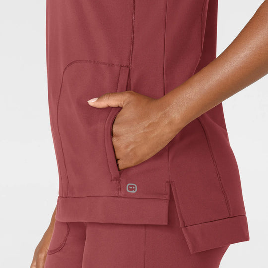 Wink Scrubs Women's Knit Flex-n-Reach Crew Neck Scrub Top Ruby | scrub-supply.com