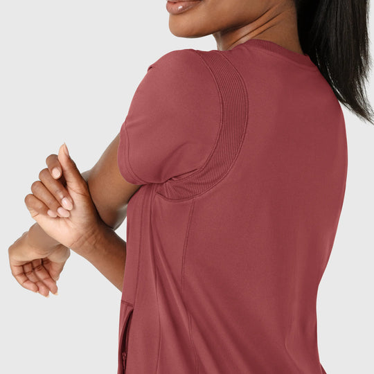 Wink Scrubs Women's Knit Flex-n-Reach Crew Neck Scrub Top Ruby | scrub-supply.com