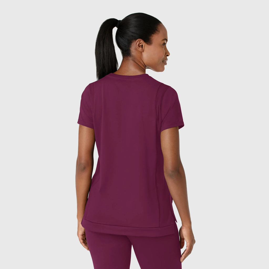 Wink Scrubs Knit Women's Flex-n-Reach Crew Neck Scrub Top Wine | scrub-supply.com