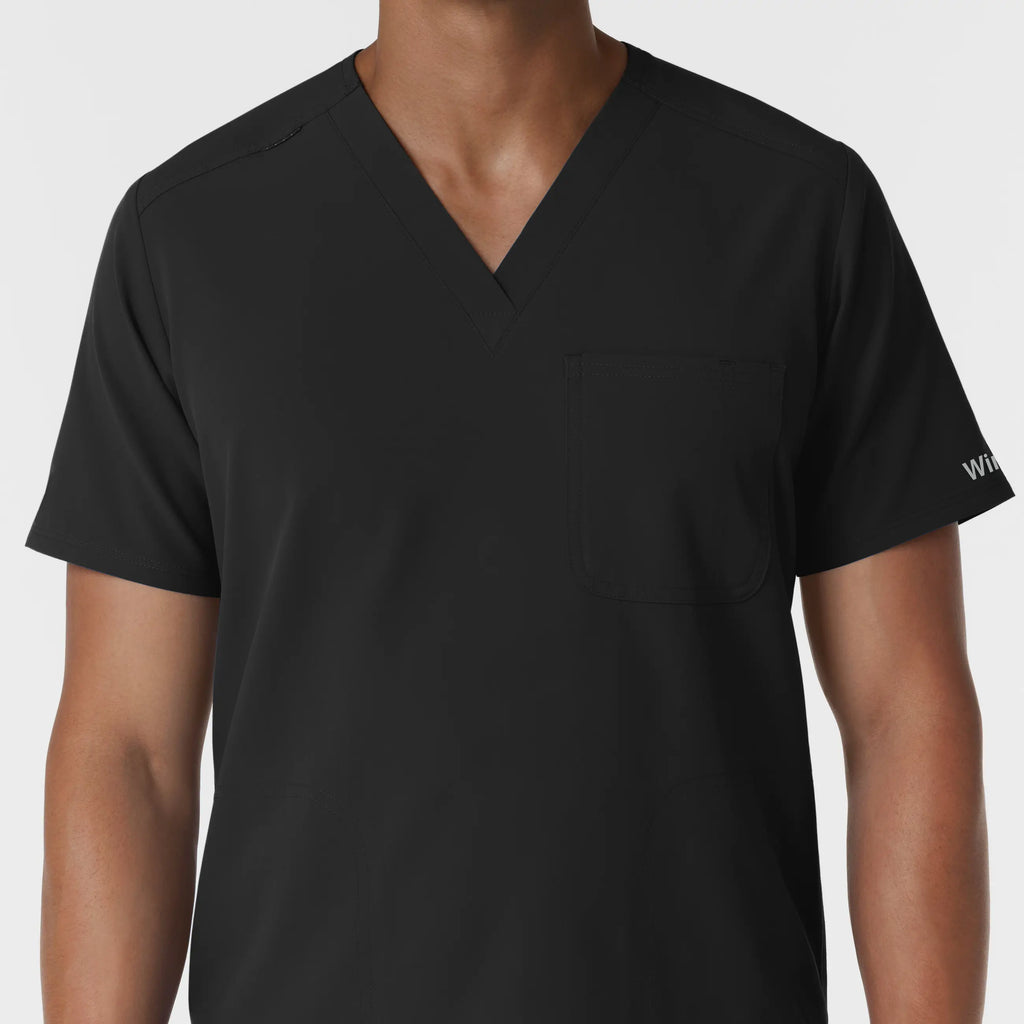 Wink Scrubs Men's V-Neck Scrub Top Black | scrub-supply.com