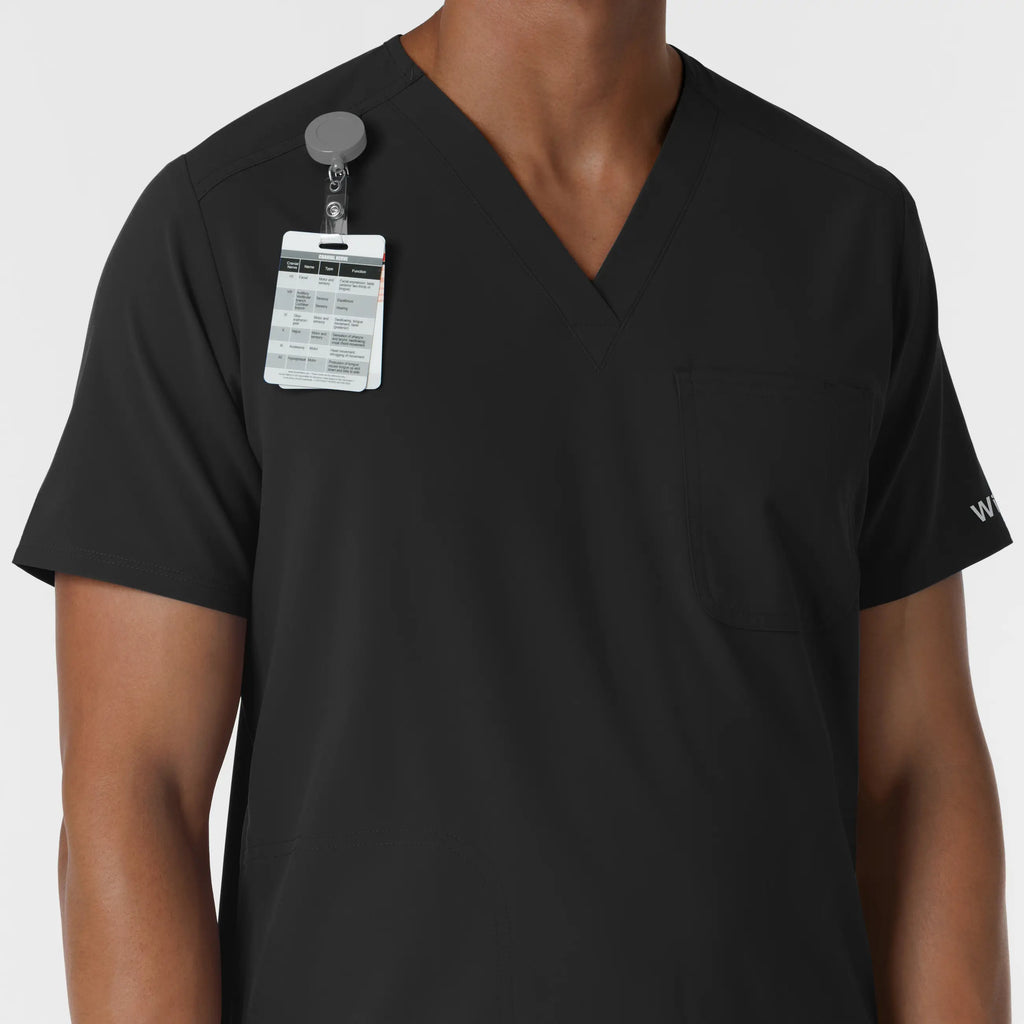 Wink Scrubs Men's V-Neck Scrub Top Black | scrub-supply.com