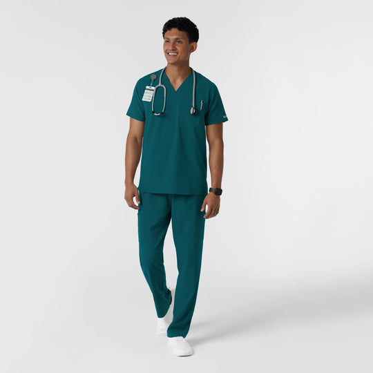 Wink Scrubs Men's V-Neck Scrub Top Caribbean Blue | scrub-supply.com