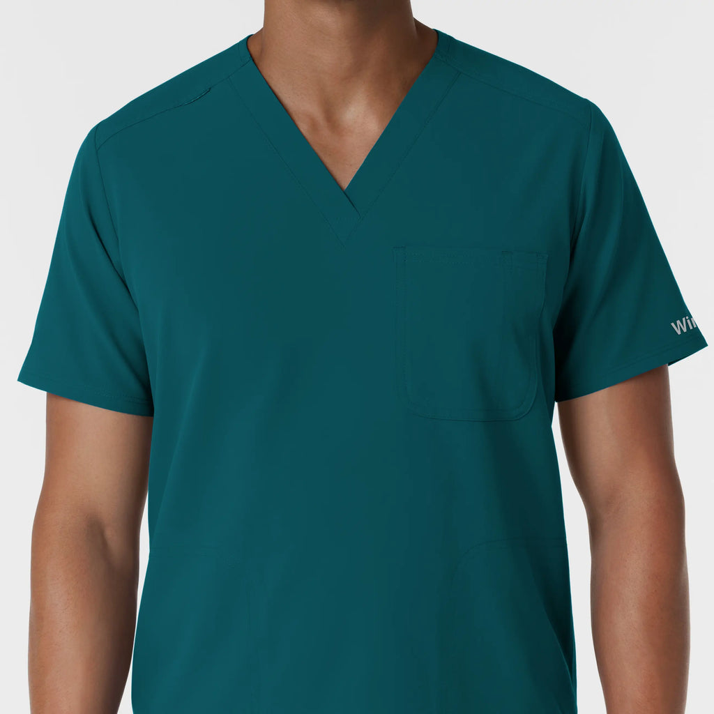 Wink Scrubs Men's V-Neck Scrub Top Caribbean Blue | scrub-supply.com