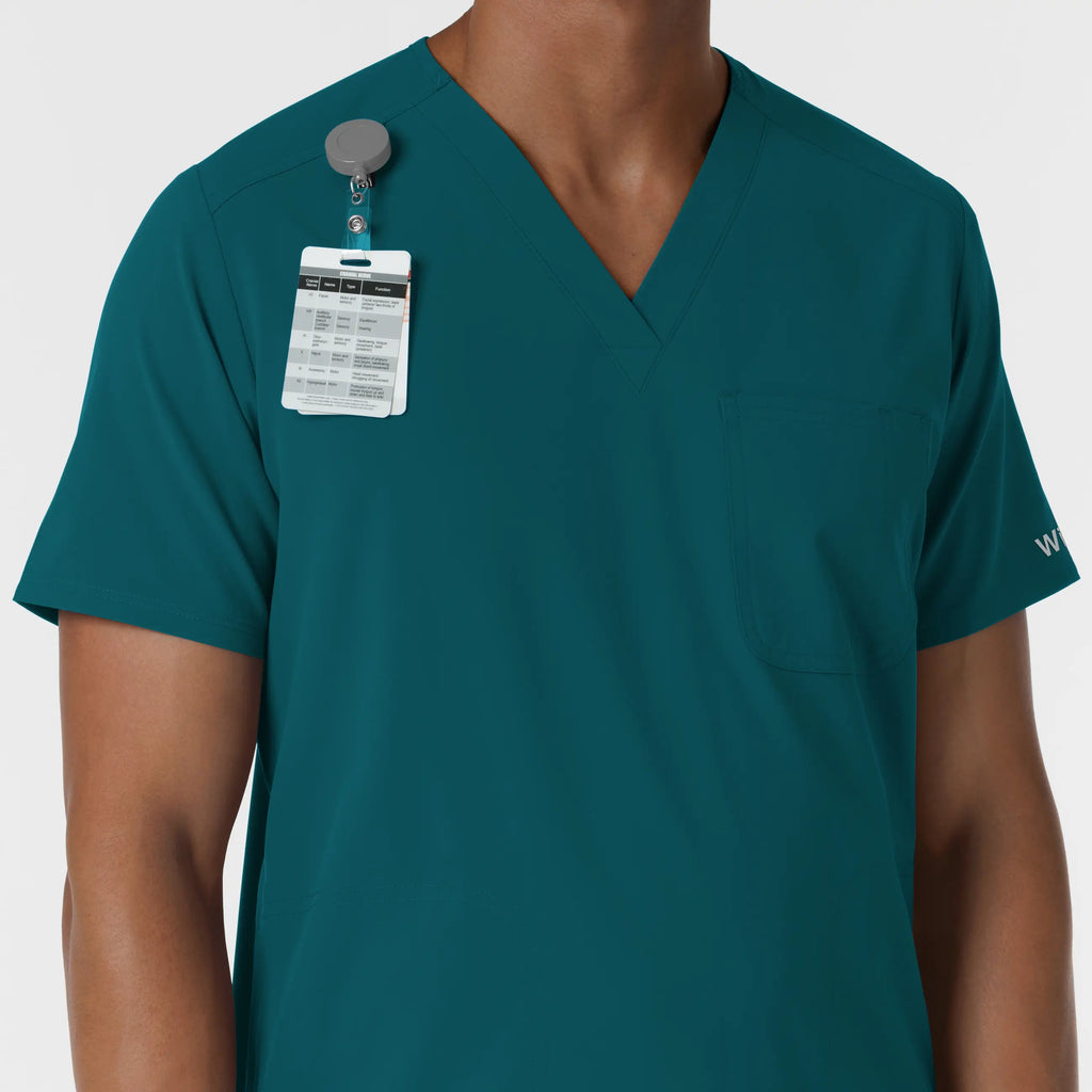 Wink Scrubs Men's V-Neck Scrub Top Caribbean Blue | scrub-supply.com