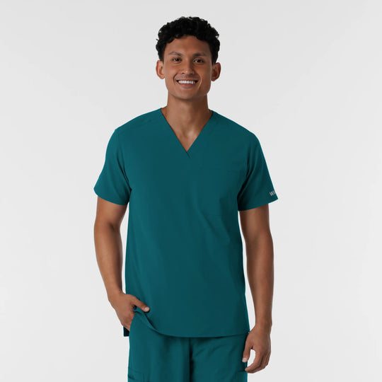 Wink Scrubs Men's V-Neck Scrub Top Caribbean Blue | scrub-supply.com