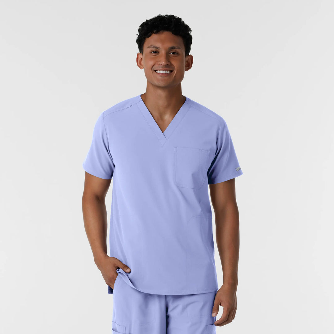 Wink Scrubs Men's V-Neck Scrub Top Ceil Blue | scrub-supply.com