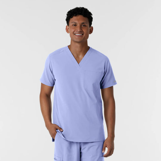 Wink Scrubs Men's V-Neck Scrub Top Ceil Blue | scrub-supply.com