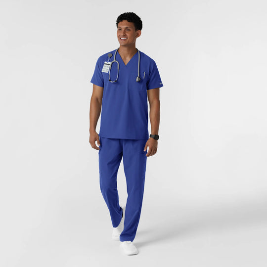 Wink Scrubs Men's V-Neck Scrub Top Galaxy Blue | scrub-supply.com