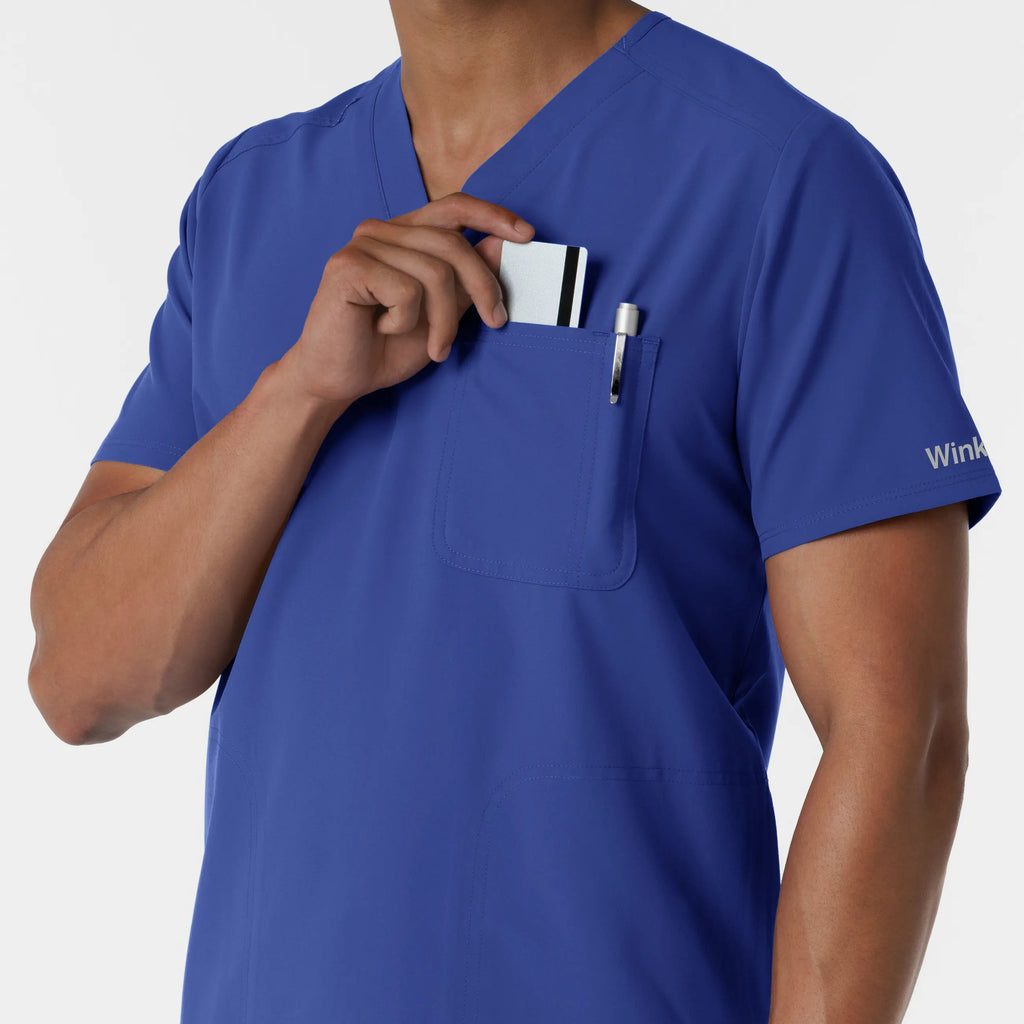 Wink Scrubs Men's V-Neck Scrub Top Galaxy Blue | scrub-supply.com