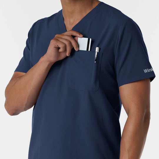 Wink Scrubs Men's V-Neck Scrub Top Navy | scrub-supply.com