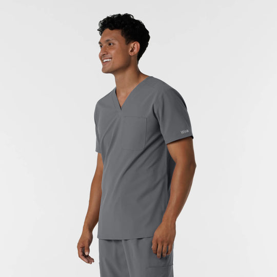 Wink Scrubs Men's V-Neck Scrub Top Pewter | scrub-supply.com