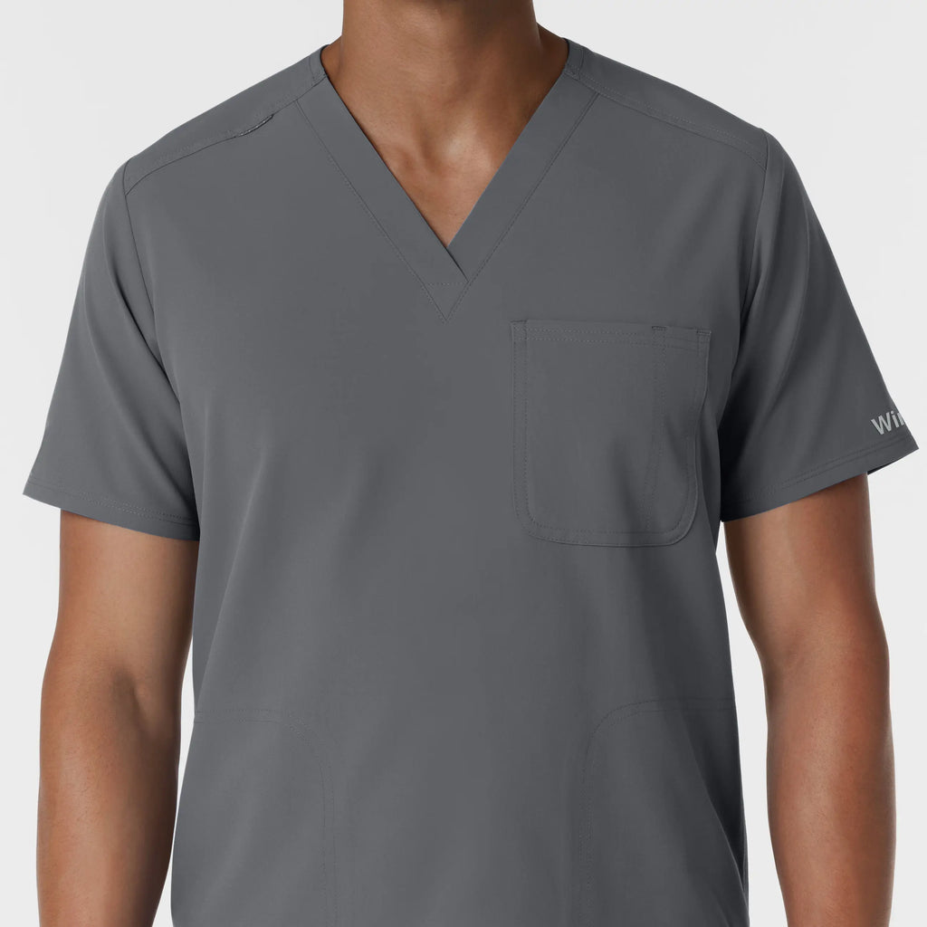 Wink Scrubs Men's V-Neck Scrub Top Pewter | scrub-supply.com