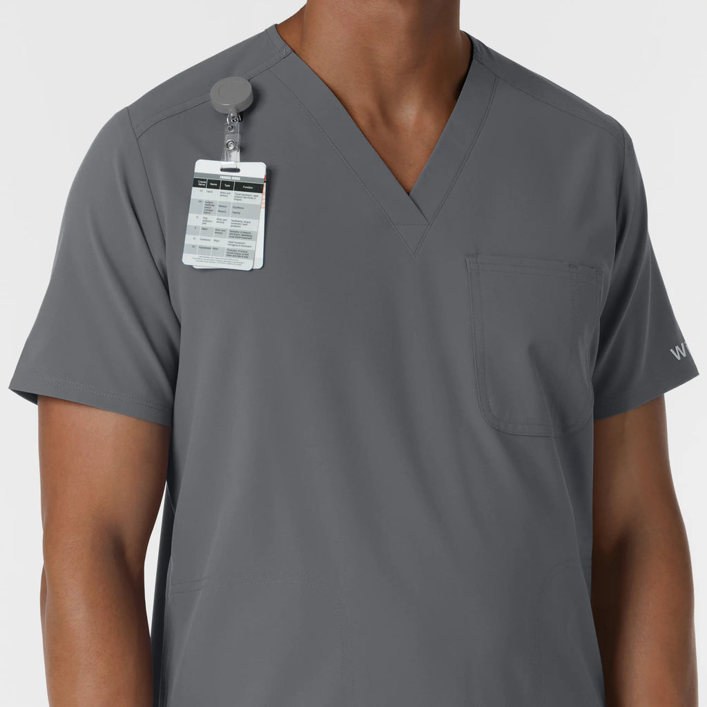 Wink Scrubs Men's V-Neck Scrub Top Pewter | scrub-supply.com