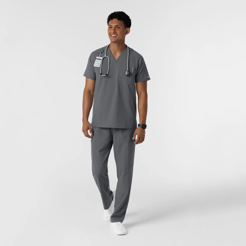 Wink Scrubs Men's V-Neck Scrub Top Pewter | scrub-supply.com