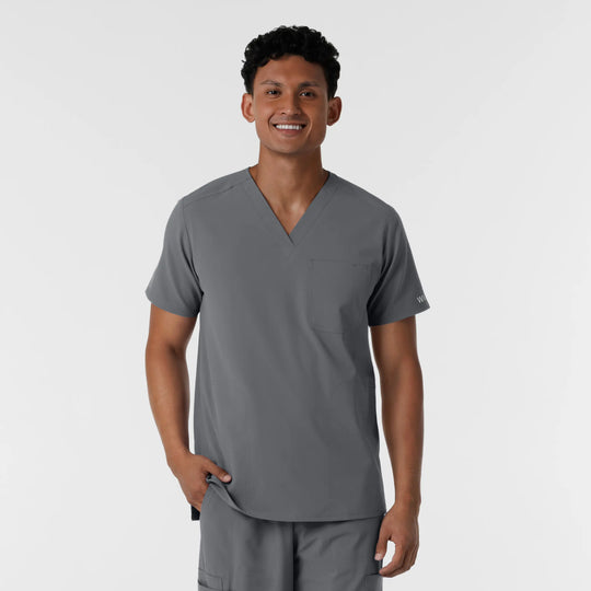 Wink Scrubs Men's V-Neck Scrub Top Pewter | scrub-supply.com