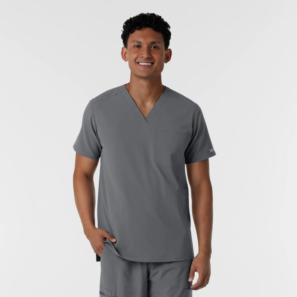 Wink Scrubs Men's V-Neck Scrub Top Pewter | scrub-supply.com