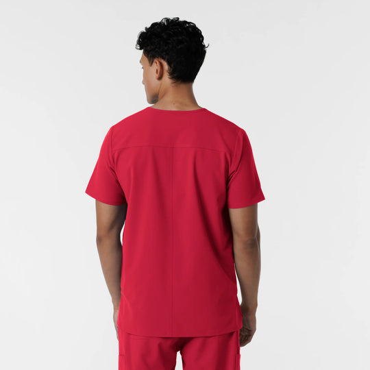 Wink Scrubs Men's V-Neck Scrub Top Red | scrub-supply.com