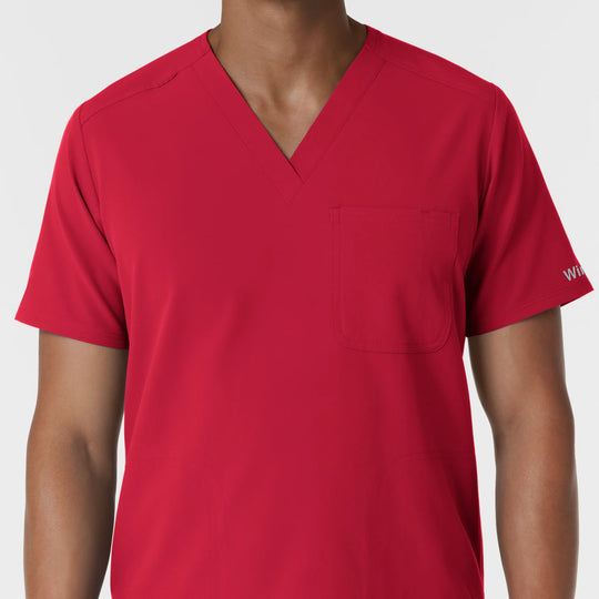 Wink Scrubs Men's V-Neck Scrub Top Red | scrub-supply.com