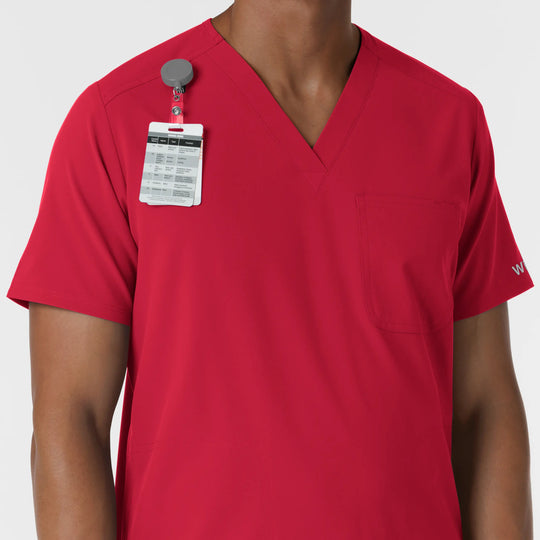 Wink Scrubs Men's V-Neck Scrub Top Red | scrub-supply.com