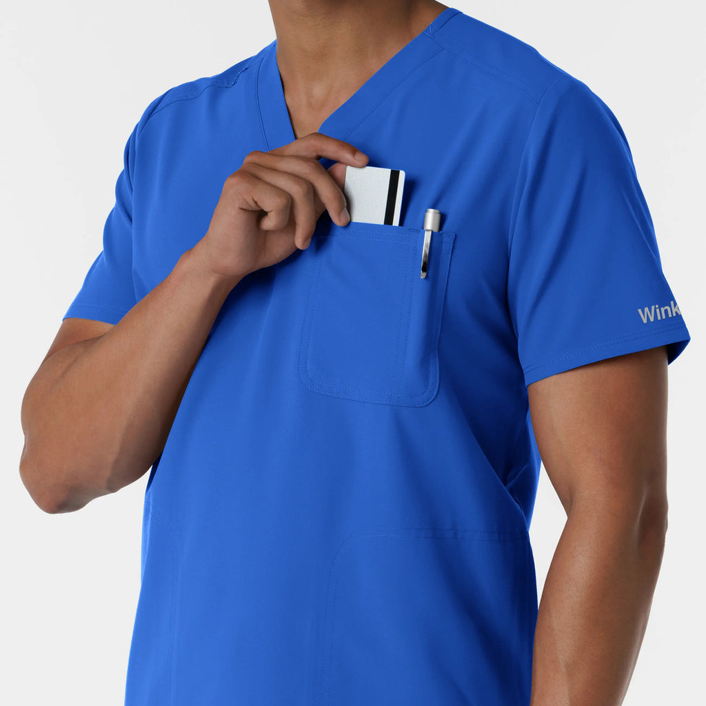 Wink Scrubs Men's V-Neck Scrub Top Royal Blue | scrub-supply.com