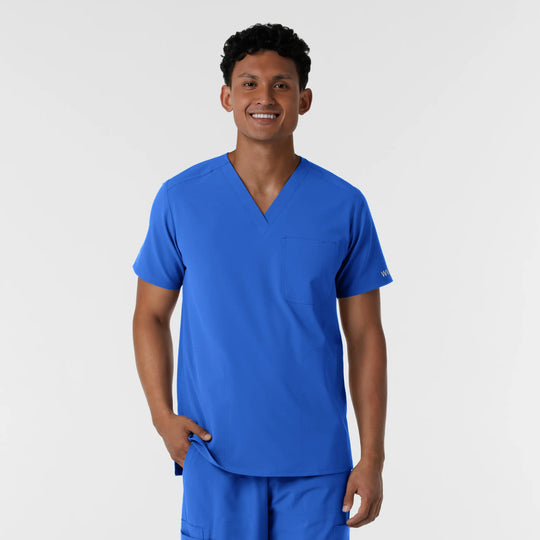 Wink Scrubs Men's V-Neck Scrub Top Royal Blue | scrub-supply.com