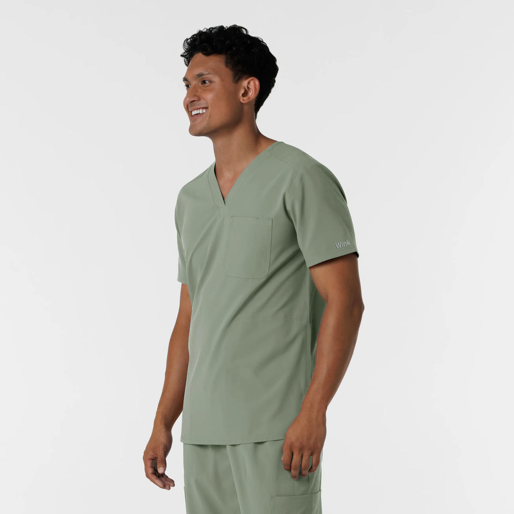 Wink Scrubs Men's V-Neck Scrub Top Sage | scrub-supply.com