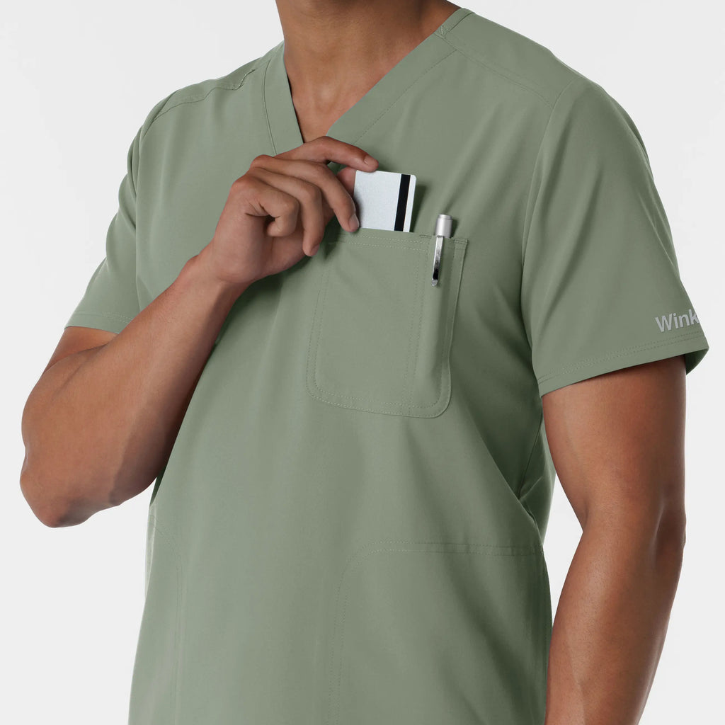 Wink Scrubs Men's V-Neck Scrub Top Sage | scrub-supply.com