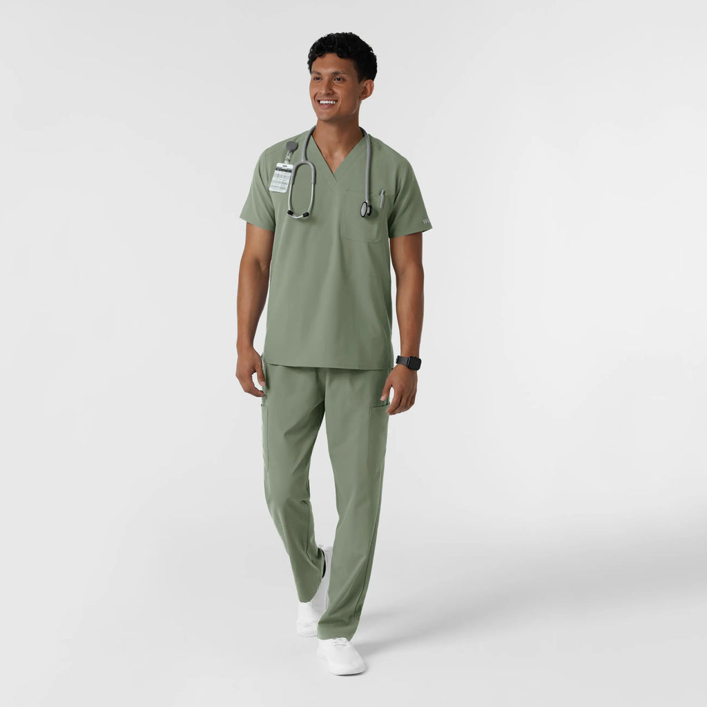 Wink Scrubs Men's V-Neck Scrub Top Sage | scrub-supply.com