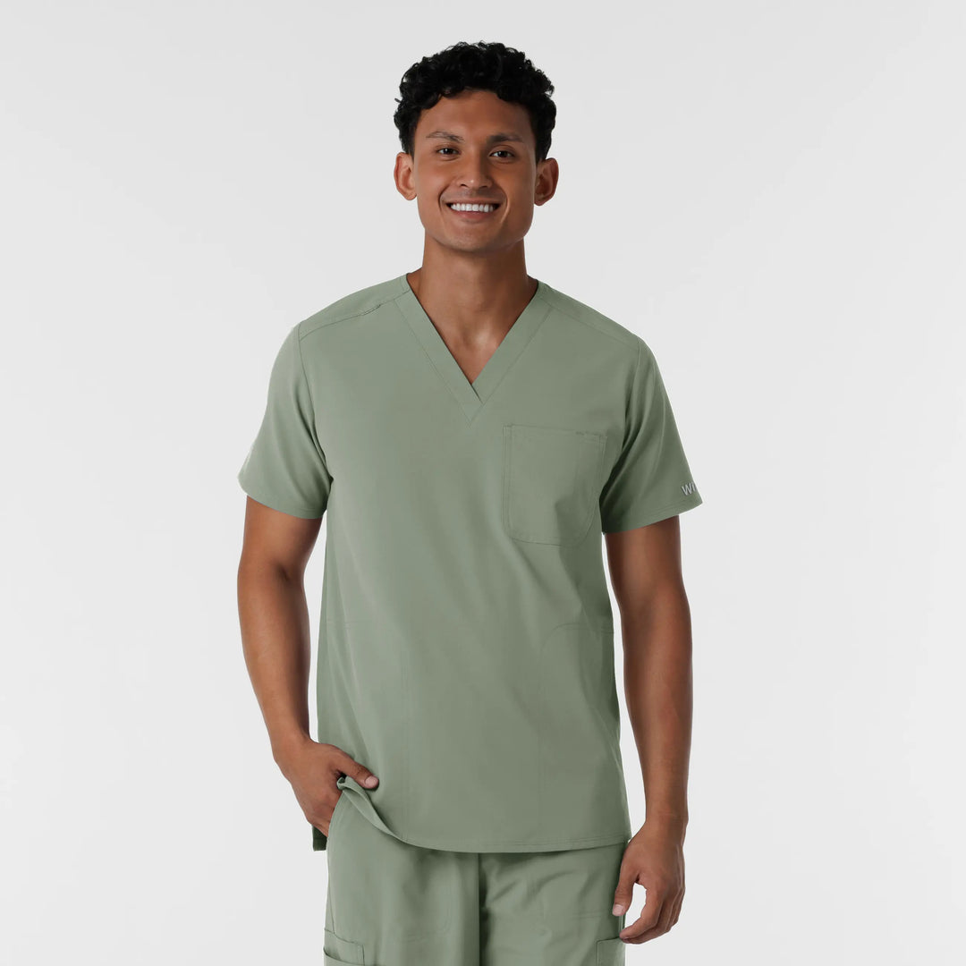 Wink Scrubs Men's V-Neck Scrub Top Sage | scrub-supply.com