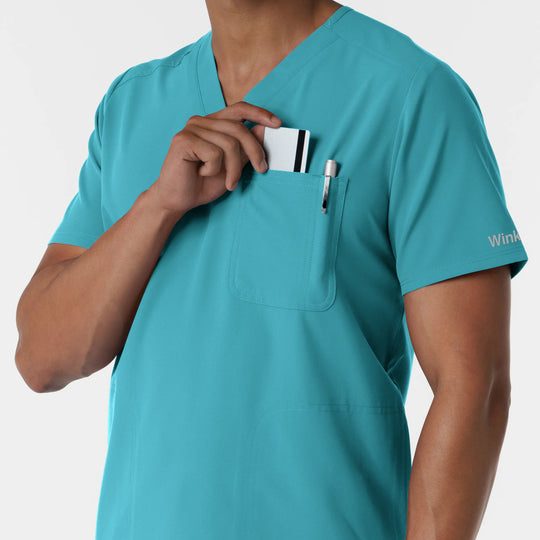 Wink Scrubs Men's V-Neck Scrub Top Teal | scrub-supply.com