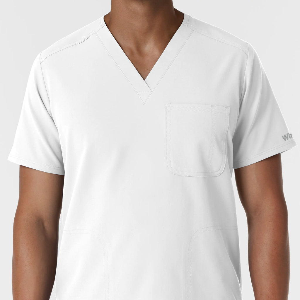 Wink Scrubs Men's V-Neck Scrub Top White | scrub-supply.com