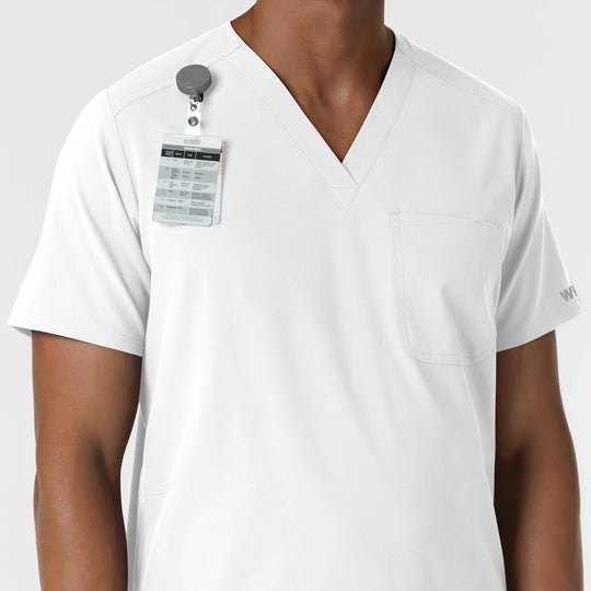 Wink Scrubs Men's V-Neck Scrub Top White | scrub-supply.com