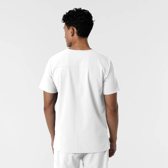 Wink Scrubs Men's V-Neck Scrub Top White | scrub-supply.com