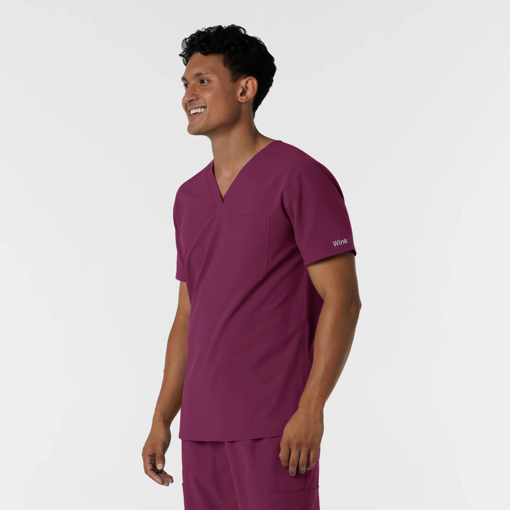 Wink Scrubs Men's V-Neck Scrub Top Wine | scrub-supply.com