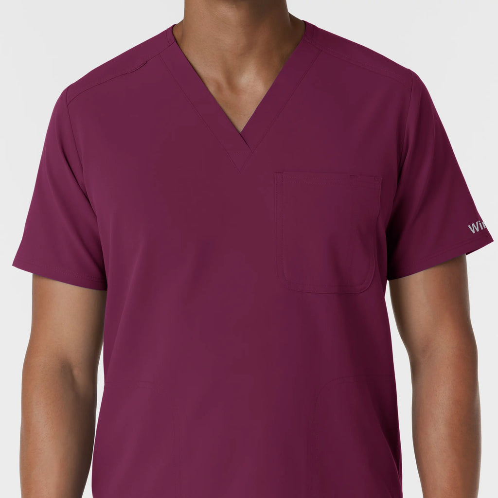 Wink Scrubs Men's V-Neck Scrub Top Wine | scrub-supply.com